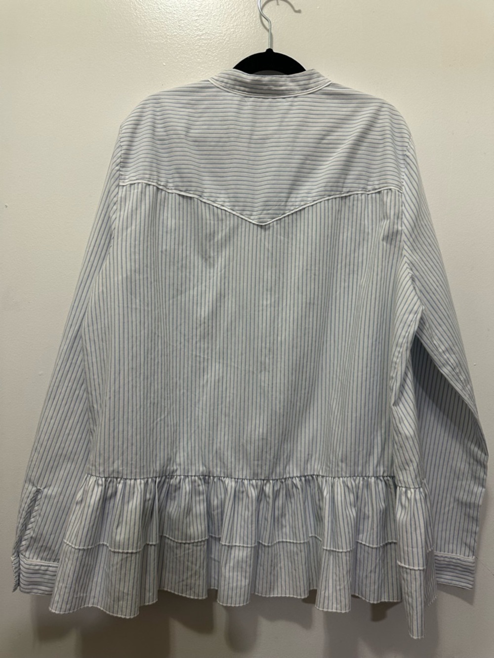 Madewell X Karen Walker Striped Ruffle Annie Shirt Sz M - Picture 7 of 9